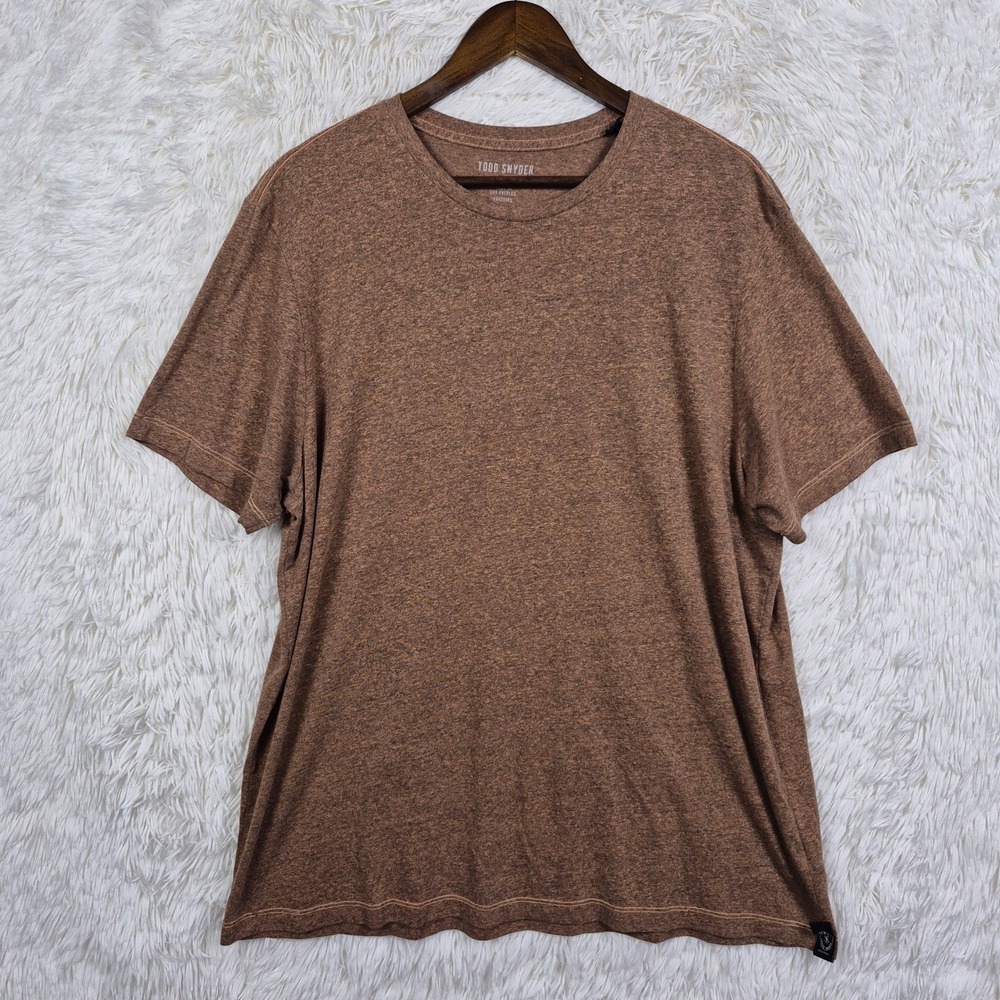 Todd‎ Snyder Mens XXL Brown Heathered Tri-Blend Crewneck T-Shirt Made in USA